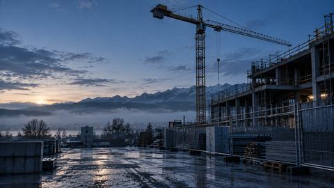 Illustration : un chantier au bord d'une route.