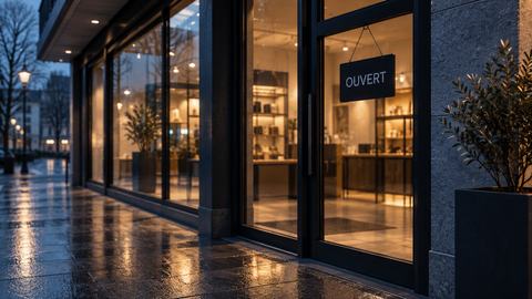 Illustration : une vitrine de boutique.