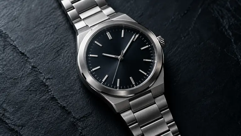 Montre de prix posée sur une ardoise.